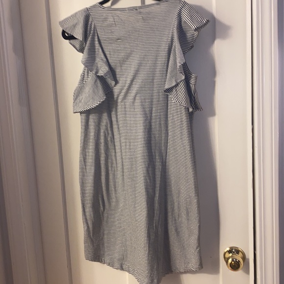 NWT Jcrew factory cotton ruffle lightweight casual dress, black / white, small! - Picture 7 of 10
